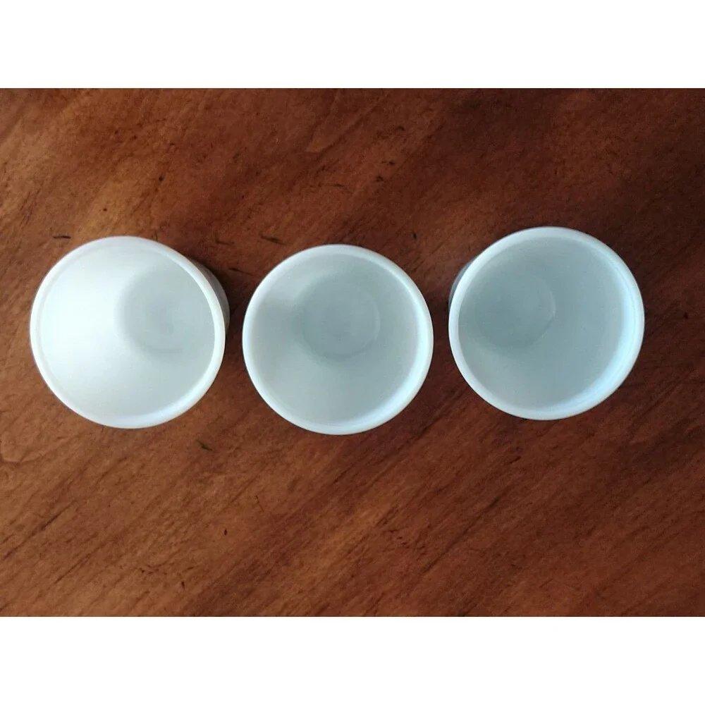 Lot 3x Vtg Opalescent Opaline Milk Glass Tumblers 3.5